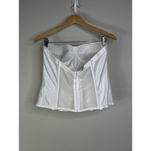Dominique Intimate Apparel Size 42B White Satin Corset Bridal Bustier Bra Sexy - Picture 3 of 8